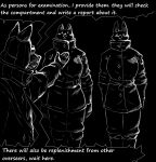  absurd_res anthro canid comic dark dialogue female fifty_seventh_(kofomy) fifty_sixth_(kofomy) hi_res kofomy male mammal monochrome speech_bubble standing text 