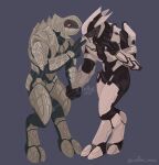  anthro armor duo gesture halo_(series) hand_holding male male/male microsoft rtas_&#039;vadum thel_&#039;vadam v_sign varanidius video_games xbox_game_studios 
