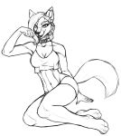  anthro canid canine character_brittanycorona choker clothed clothing corona ear_piercing ear_ring female fennec fox fur hi_res jewelry mammal necklace piercing ring_piercing shirt simple_background smile solo tank_top topwear 