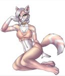  anthro canid canine character_brittanycorona choker clothing ear_piercing ear_ring female fennec fox hi_res jewelry mammal necklace piercing ring_piercing shirt simple_background smile solo tank_top topwear 