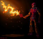  2022 3_fingers armor bionicle black_background digital_drawing_(artwork) digital_media_(artwork) elemental_creature embers fingers fire fire_creature fire_sword flaming_sword humanoid lego machine male mask melee_weapon mouthless multicolored_body not_furry orange_body red_body robot simple_background solo standing sword tahu toa two_tone_body weapon weapon_arm xinexes yellow_eyes 