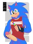  anthro balls big_penis blurau bodily_fluids bottomless clothed clothing food genitals hi_res huge_penis looking_at_viewer male masturbation penis popsicle sega solo sonic_the_hedgehog sonic_the_hedgehog_(series) sweat tongue tongue_out 
