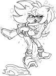  absurd_res amy_rose anthro balls blush bodily_fluids breasts carrying_partner duo female french_kissing genitals hi_res kissing male male/female nipples nude penis sega shadow_the_hedgehog sonic_the_hedgehog_(series) sweat vaginal yukipuppo 