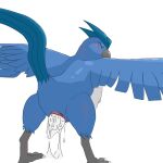  animal_genitalia armvb articuno bent_over blush bodily_fluids cloaca crying egg female feral genitals legendary_pok&eacute;mon nintendo oviposition pok&eacute;mon pok&eacute;mon_(species) simple_background solo tears video_games white_background 