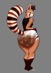  ailurid anthro badroy big_(disambiguation) big_butt big_diaper butt diaper diaper_fetish feces female looking_at_viewer looking_back mammal messy_diaper pooping red_panda soiled_diaper soiling soiling_diaper solo thick_thighs 