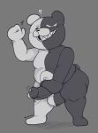  &lt;3 2022 anthro artist_name balls belly big_balls danganronpa digital_media_(artwork) erection genetic_chimerism genitals glans grin hi_res humanoid_genitalia humanoid_penis locitony male mammal monochrome monokuma multicolored_body multicolored_penis navel nude overweight overweight_anthro overweight_male penis round_ears sharp_teeth simple_background smile solo split_color standing teeth two_tone_body two_tone_penis ursid ursine 