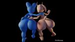  3d_(artwork) anthro big_butt bovid butt butt_focus caprine cartoon_network chichi digital_media_(artwork) domestic_cat duo felid feline felis goat gumball_watterson huge_butt looking_away male mammal nude oldsoup standing the_amazing_world_of_gumball thick_thighs wide_hips 