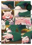  &lt;3 &lt;3_eyes anthro comic dialogue dragon english_text female fingering genitals green_body hair hi_res ima_(imabunbun) imabunbun lagomorph leporid mammal pink_hair pussy rabbit size_difference smaller_anthro smaller_female text tongue tongue_out vaginal vaginal_fingering 