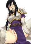 after_sex aira_(fire_emblem) anus armor bad_id bad_pixiv_id black_hair censored cum cum_in_pussy error fire_emblem fire_emblem:_seisen_no_keifu gus_(clarkii) no_panties shoulder_pads solo thighhighs 
