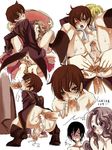  3boys all_fours anal black_hair blonde_hair blush bottomless brown_eyes brown_hair closed_eyes code_geass cum cum_in_ass cum_while_penetrated fellatio finger_to_mouth full-face_blush futa_with_male futanari kururugi_suzaku lelouch_lamperouge long_hair looking_back multiple_boys no_testicles nunnally_lamperouge one_eye_closed open_mouth oral penis purple_eyes schneizel_el_britannia sex shiraishi_asuka short_hair surprised testicles translation_request uncensored yaoi zero_(code_geass) 