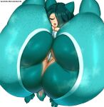  anthro barely_visible_genitalia barely_visible_pussy big_butt bodily_fluids butt clothing female genitals hi_res huge_butt lefantis mature_female nintendo panties pok&eacute;mon pok&eacute;mon_(species) pussy snorlax solo sweat thick_thighs underwear video_games 
