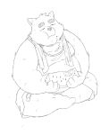  2022 anthro band-aid bandage belly big_belly canid canine canis clothing domestic_dog eyes_closed food fruit ginsingoo1 kemono male mammal melon overweight overweight_male plant shirt simple_background sitting solo topwear towel towel_around_neck watermelon watermelon_slice 