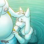  age_difference anthro anthro_on_anthro asgore_dreemurr asriel_dreemurr belly big_penis blush bodily_fluids boss_monster bovid caprine chest_tuft claws clothing crotch_tuft duo father father_and_child father_and_son father_penetrating_son fellatio fingers genitals hand_on_crotch hand_on_head hand_on_leg hand_on_thigh head_tuft horn humanoid_genitalia humanoid_penis incest_(lore) kneeling kneeling_oral_position kneeling_sex legs_in_water long_ears looking_at_another looking_at_partner looking_up male male/male mammal mature_male muscular muscular_anthro muscular_male nipples older_male oral oral_penetration outside parent parent_and_child parent_and_son partially_submerged pecs penetration penile penis petting petting_head pubes raised_tail saliva seaside sex size_difference smaller_male son swimming_trunks swimwear tetragon tuft undertale undertale_(series) vein veiny_penis video_games water younger_male 