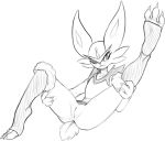  2019 anthro black_and_white cinderace claws female flat_chested front_view full-length_portrait genitals holding_legs lagomorph mammal monochrome nintendo nude one_leg_up pok&eacute;mon pok&eacute;mon_(species) portrait presenting presenting_pussy pussy raised_leg sketch solo spot_color spread_legs spreading video_games w4g4 