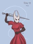  anthro clothing dress female hermitpioneer hi_res hollow_knight hornet_(hollow_knight) solo team_cherry video_games weapon 