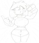  amy_rose anthro big_breasts black_and_white bottomwear breasts clothed clothing eulipotyphlan female gym_bottomwear gym_clothing gym_shorts harkonner hedgehog hi_res mammal monochrome organs sega shorts solo sonic_the_hedgehog_(series) stomach tight_clothing water_bottle 