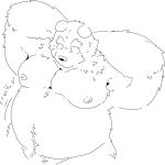  2022 anthro belly big_belly hi_res kemono male mammal moobs navel nipples overweight overweight_male simple_background solo suishou0602 ursid 