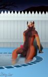  absurd_res anthro balls blep genitals hi_res invalid_background looking_at_viewer male nude penis pool_(disambiguation) solo sterlingsilver07 tongue tongue_out water 