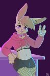  alonsocas15 anthro belly blush bulge choker clothed clothing digital_media_(artwork) girly hi_res jewelry lagomorph legwear leporid looking_at_viewer male mammal necklace pawpads rabbit silby_(silbyaws) solo stockings tongue tongue_out 
