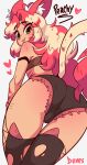  &lt;3 2022 animal_humanoid blonde_hair butt cat_humanoid clothed clothing diives english_text felid felid_humanoid feline feline_humanoid female green_eyes hair hi_res humanoid inner_ear_fluff looking_at_viewer looking_back looking_back_at_viewer mammal mammal_humanoid mizzpeachy_(character) multicolored_hair red_hair simple_background solo text tuft two_tone_hair vtuber white_inner_ear_fluff 