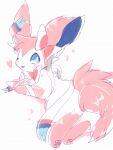 &lt;3 3_toes ambiguous_gender blep blue_eyes blue_inner_ear blush bow_(feature) bow_accessory canid colored digital_media_(artwork) digitigrade ear_bow eeveelution feet feral fluffy fluffy_tail full-length_portrait fur glistening glistening_body glistening_fur heart_reaction hi_res hindpaw kemono leg_markings looking_at_viewer lying mammal markings monotone_tail multicolored_body multicolored_fur multicolored_tail neck_bow nintendo no_sclera on_front one_eye_closed pawpads paws pink_body pink_ears pink_fur pink_pawpads pink_tail pok&eacute;mon pok&eacute;mon_(species) portrait pupils quadruped ribbons side_view simple_background socks_(marking) solo suppainu sylveon toes tongue tongue_out two_tone_body two_tone_fur video_games white_background white_body white_fur white_pupils white_ribbon wink 
