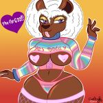  afro anthro breasts clothing colty8 felid female hi_res katia_(colty8) lion mammal pantherine solo 