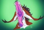  absurd_res andromorph anthro canid canine canis hi_res intersex jackneft male mammal mouth_shot open_mouth solo teeth tongue tongue_out vore wolf 