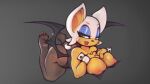  anthro big_breasts breasts chiropteran clothing digital_media_(artwork) female green_eyes hi_res legwear looking_back mammal nipples rouge_the_bat sega simple_background smile solo sonic_the_hedgehog_(series) spread_legs spreading sverhnovapony tights wings 