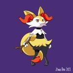  absurd_res anthro braixen canid canine fox hi_res jdanieloart jewelry looking_at_viewer male mammal nintendo pok&eacute;mon pok&eacute;mon_(species) solo standing stick video_games 