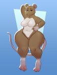 2022 anthro breasts digital_media_(artwork) female fur geometric_background huge_thighs looking_at_viewer mammal murid murine nude rat rodent simple_background sjevi smile solo thick_thighs wide_hips 