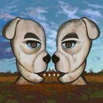  2020 album_cover animal_crossing anthro black_nose blue_sky brown_eyebrows building canid canine canis cloud cover dark_clouds day dirt domestic_dog duo ears_down eishiya eyebrows field floppy_ears grass k.k._slider k.k._slider_album_redraw light looking_at_viewer male mammal meme nintendo open_mouth pink_floyd pivoted_ears plant red_eyes sculpture sky statue sunlight the_division_bell_(album) tree video_games white_ears white_face white_neck 