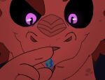  anthro deity dragon earth giga glowing glowing_eyes humanoid kralex_(artist) looking_down macro male micro planet plucking red_body red_scales red_skin scales screaming snout space xera_(kralex) 