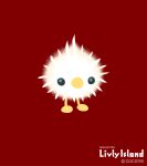  ambiguous_gender avian beady_eyes beak biped cocone english_text feathers kemari_(livly) livly_(species) red_background round_body simple_background solo solo_focus text watermark white_body white_feathers yellow_feet 