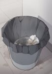  absurdres highres no_humans pee rune_(pixiv_25170019) toilet_paper trash_bag trash_can 
