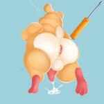  anthro anus balls blizzard_entertainment bodily_fluids butt chubby_anthro chubby_male cricetid cum ejaculation fur genital_fluids genitals hammond_(overwatch) hamster hi_res male mammal orange_body orange_fur overwatch penis rodent screwdriver slightly_chubby solo tan_body tan_fur tools video_games whiskers yamwamm 