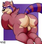  absurd_res anthro big_butt brako butt chubby_male hi_res male male/male mammal procyonid raccoon shirou_muffin slightly_chubby solo star 