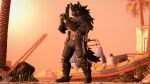 3d_(artwork) anthro armada_(artist) beach black_body black_fur boat bone canid canine canis digital_media_(artwork) ears_up fur garry&#039;s_mod grey_body grey_fur gun hair handgun hi_res knife long_hair male mammal military muscular muscular_anthro muscular_male one_eye_closed ranged_weapon red_eyes rifle scar shore shoreline skull soldier solo vehicle victor_(armada) warrior watercraft weapon wolf_(petruz)