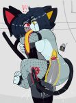 anal anal_fluids anal_penetration android anthro armwear balls big_butt big_penis bodily_fluids butt clothing domestic_cat duo eye_contact felid feline felis female fishnet_clothing french_kissing genital_fluids genitals glowing glowing_eyes hi_res hug kissing leg_wrap legwear long_tongue looking_at_another machine male male/female male_penetrated mammal mutual_penetration neco-v2 ongongio penetration penis prostate roboneco_(character) robot shaking tail thick_thighs thigh_highs tongue trembling uterus vaginal vaginal_fluids vaginal_penetration wide_hips x-ray_view