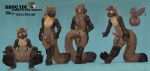 absurd_res anthro balls english_text erection genitals gulonine hi_res male mammal marten mustelid musteline oselotti pawpads penis sitting smile solo standing text