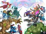  6+boys arc_reactor armor avengers_(series) black_hair black_jacket blonde_hair blue_bodysuit blue_eyes bodysuit breasts brown_hair bucky_barnes captain_america captain_america_(series) choker colored_skin crop_top doctor_strange facial_hair fantastic_four galactus gloves green_skin groot guardians_of_the_galaxy hela_(marvel) heterochromia horns hulk iron_man jacket jeff_the_land_shark kuroi-tsuki long_hair luna_snow marvel marvel_rivals monster multicolored_hair multiple_boys multiple_girls muscular muscular_male navel open_mouth painterly psylocke purple_hair sash shark shield short_hair shorts smile split-color_hair steve_rogers sue_storm superhero_costume sword teeth two-tone_bodysuit two-tone_hair waist_sash weapon white_bodysuit white_hair winter_soldier x-men 