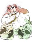  2021 absurd_res anthro bodily_fluids canid canine canis domestic_dog duo feet handjob hi_res humanoid_hands kemono male male/male mammal overweight overweight_male penile sex sitting size_difference sweat tachiuo 