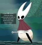  anthro arthropod black_body clothed clothing dialogue diaper diaper_fetish digital_media_(artwork) english_text feces female full_diaper hi_res hollow_knight hornet_(hollow_knight) insect messy_diaper nyxiettenyxstar scat soiled_diaper soiling solo team_cherry text video_games white_diaper 