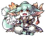  ambiguous_gender anthro clothed clothing digital_media_(artwork) dragon fluffy fur green_body green_fur hair hi_res looking_at_viewer open_mouth phiro_(puzzle_and_dragons) puzzle_and_dragons solo tagme unknown_artist video_games white_body yellow_eyes 