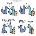  &lt;3 1:1 ambiguous_gender blue_body blue_fox_(foxes_in_love) blue_fur blue_tail canid canine comic dialogue duo english_text feral fox foxes_in_love fur green_body green_fox_(foxes_in_love) green_fur green_tail hi_res male_(lore) mammal shadow simple_background text url 
