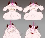  anthro big_breasts bovid breasts bust_portrait caprine chest_fur clenched_teeth corruption female goat horizontal_pupils horn hypnosis hypnotic_eyes long_ears mammal mature_anthro mature_female mind_break mind_control multiple_poses portrait pose pupils smile solo story teeth thelightsmen tongue tongue_out toriel undertale undertale_(series) video_games weird_face white_body 