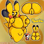  &lt;3 1:1 alexdraws anthro belly big_breasts big_butt breasts butt curvy_figure digital_media_(artwork) duo female genitals hi_res huge_breasts interspecies looking_at_viewer male mammal nintendo overweight overweight_female pikachu pixel_(artwork) pok&eacute;mon pok&eacute;mon_(species) pok&eacute;philia pussy rodent simple_background thick_thighs video_games voluptuous 