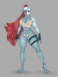  3:4 abs alien big_breasts blackbetty bottomwear breasts clothed clothing female hair humanoid long_hair looking_at_viewer not_furry panties ranged_weapon simple_background solo t&#039;au_(warhammer) tau thick_thighs underwear warhammer_(franchise) warhammer_40000 weapon 