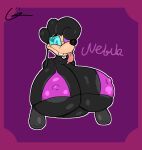  anthro big_breasts bra breasts buckteeth canid canine clothing curled_hair eyewear female glasses hair hi_res long_ears mammal nebula_(toonsexual) smile snout solo teeth tight_clothing tongue tongue_out toony underwear voidbeerfloat 