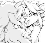  2022 4_fingers activision after_kiss akunim anthro anthro_on_anthro black_and_white blush blush_lines bodily_fluids breasts canid canine carmelita_fox cervid crossover digital_media_(artwork) elora embrace eyelashes faun_(spyro) female female/female fingers fox hair hand_on_arm long_hair looking_aside mammal monochrome open_mouth saliva saliva_string shoulder_tuft sly_cooper_(series) sony_corporation sony_interactive_entertainment spyro_the_dragon sucker_punch_productions teeth tongue tongue_out tuft video_games 