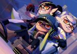  +_+ 3girls agent_3_(splatoon) black_dress black_footwear black_gloves black_hair black_leggings blonde_hair blue_headwear blue_sky blurry breasts callie_(splatoon) closed_mouth day depth_of_field dress dutch_angle earrings fangs feet gloves grin hand_up hands_on_hilt hands_up happy hat head_rest headgear highres holding holding_umbrella inkling_girl jewelry layered_sleeves leggings long_hair long_sleeves marie_(splatoon) mole mole_under_eye multicolored_hair multiple_girls object_on_head odonkikun on_box open_mouth orange_eyes outdoors own_hands_together pantyhose peaked_cap pointy_ears sandals shirt short_dress short_over_long_sleeves short_sleeves siblings sidelocks sisters sitting sky small_breasts smile splatoon_(series) splatoon_3 split_mouth standing suction_cups teeth tentacle_hair tentacles torn_clothes torn_leggings torn_shirt twintails two-tone_hair umbrella white_dress white_hair white_pantyhose wooden_box yellow_eyes yellow_shirt 